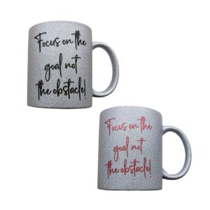 Focus on the Goal Silver Glitter Mug